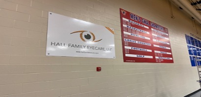 Hall family eye care in a gym